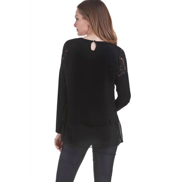 NEW LOVE TOKEN evangeline layer sweater in black - Picture 3 of 3